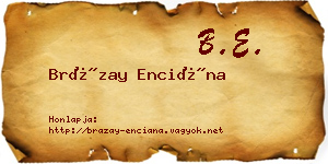 Brázay Enciána névjegykártya